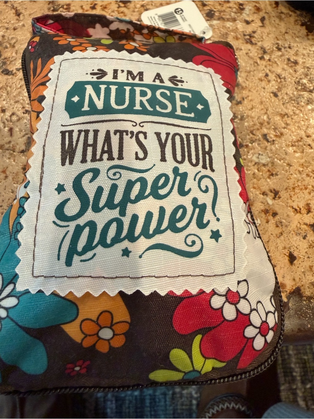 NEW H&H โIโm a Nurse, Whatโs Your Superpower?โ Floral Tote Bag